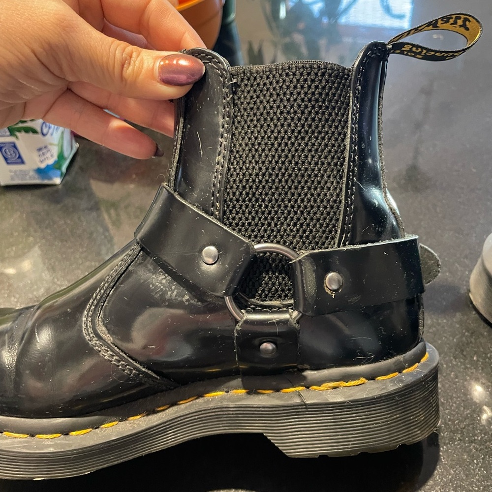 Dr. Martens 2976 Harness Chelsea Black Leather Boots - Picture 4 of 10